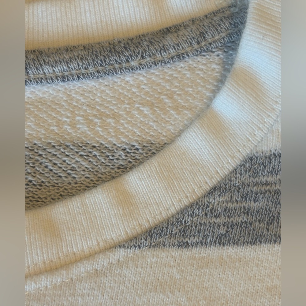 Talbots Women's Gray and White Striped Sweatshirt - Picture 4 of 6